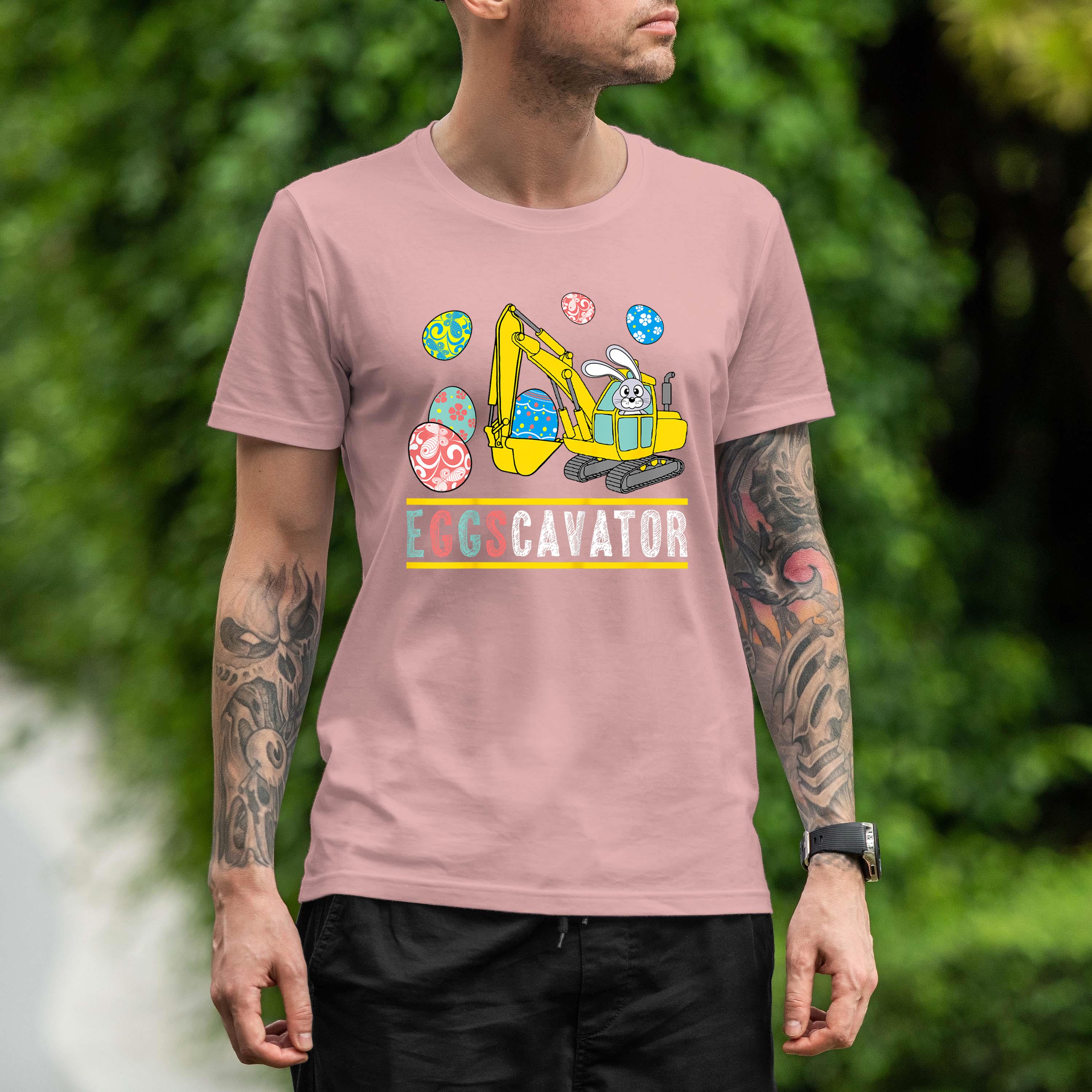 Kids Eggs Cavator Easter For Boys Kids Bunny Excavator Shirt 